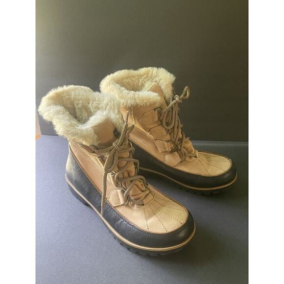 JBU by Jambu 8 M Women's Maldive Weather Ready Boots Faux Fur Lined Lace Up Tan - Picture 2 of 8